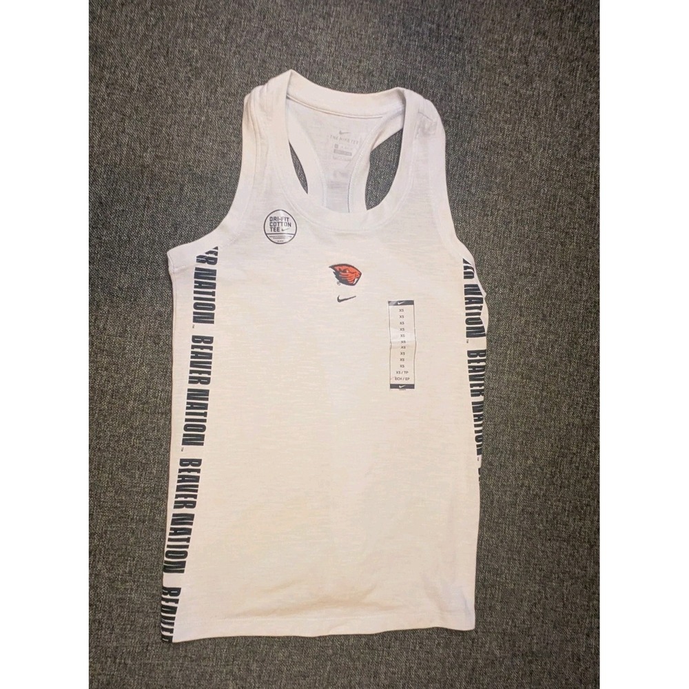 Oregon State Beavers Tank Top Womens XS White NCAA College Nike Dri Fit Gym